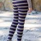 Knit Leggings Plum Stripe