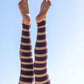 Knit Leggings Plum Stripe