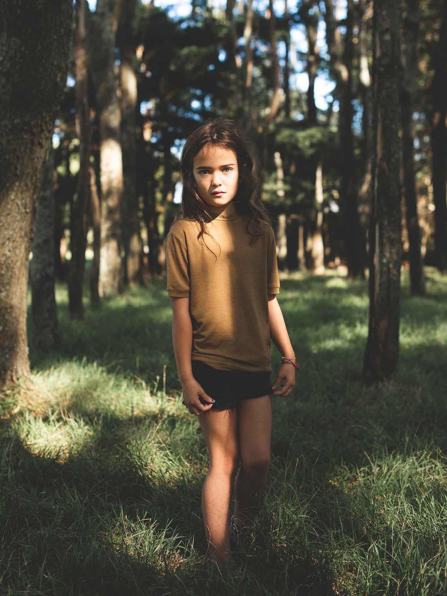 Child MerinoSilk Wallace Tee Kelp