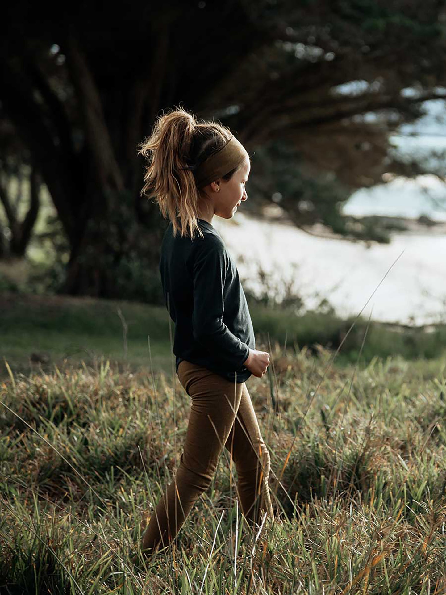 Child MerinoSilk Abel Leggings Kelp