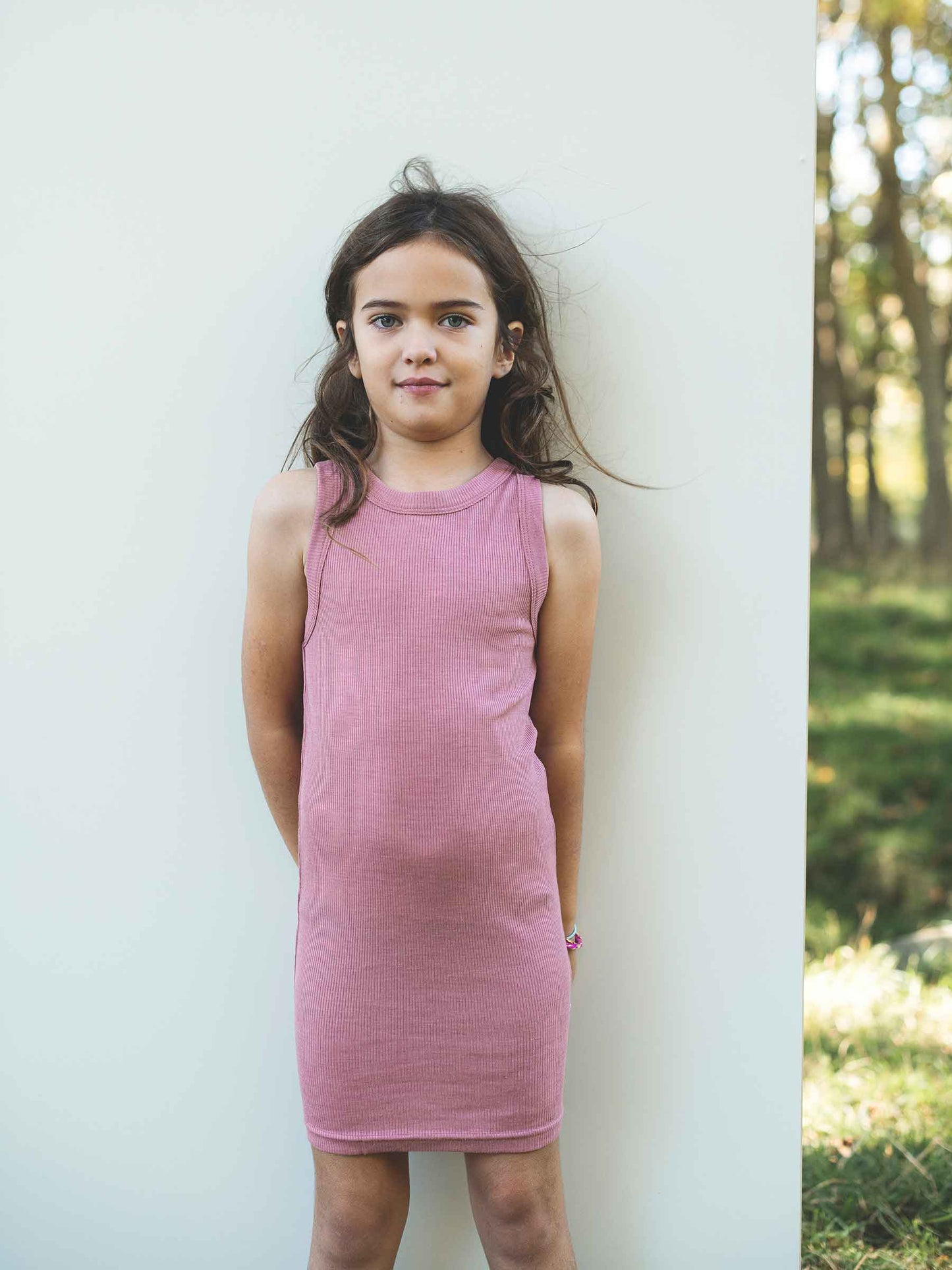 Child MerinoSilk Tank Dress Dusk