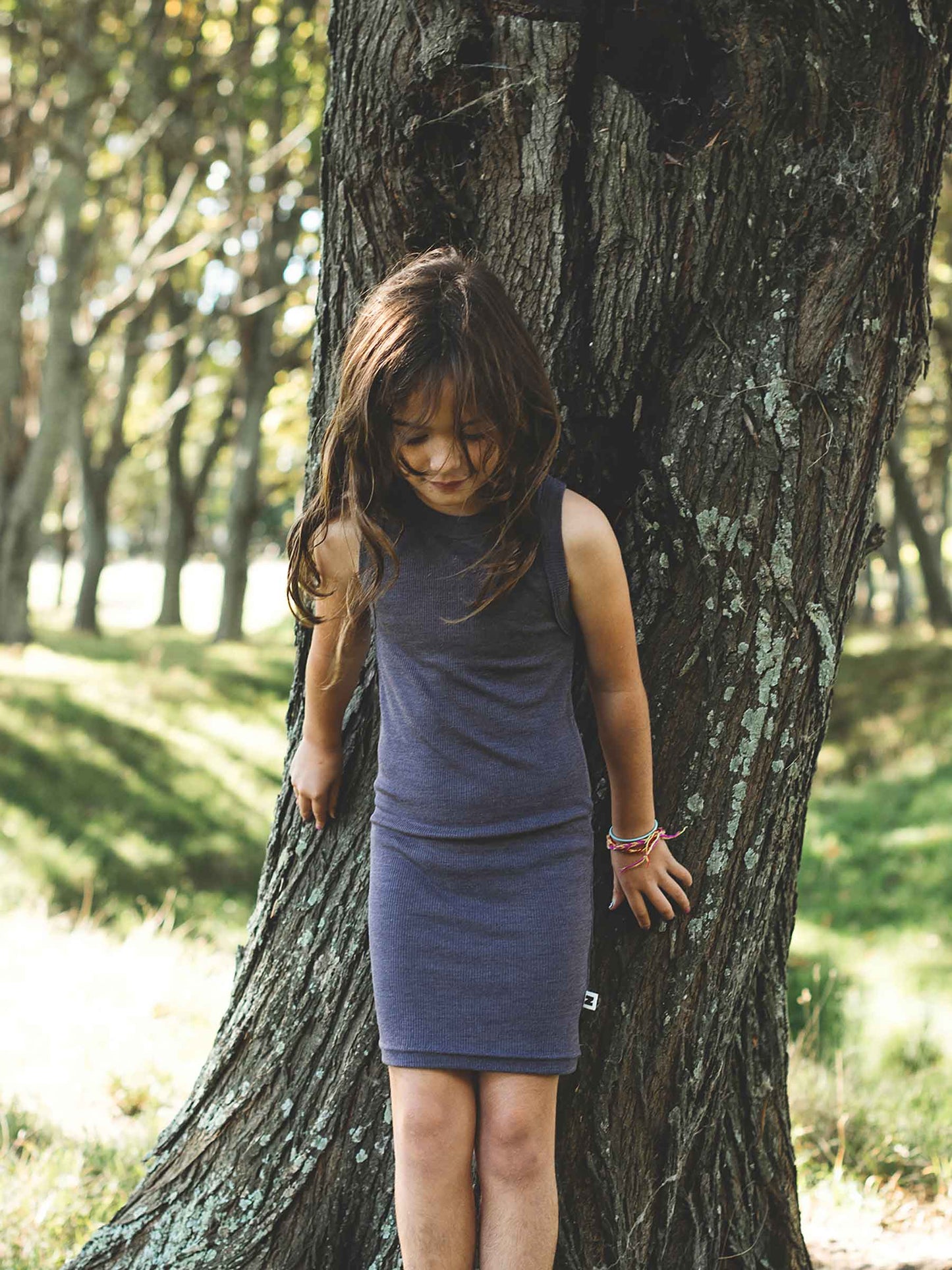 Child MerinoSilk Tank Dress Plum