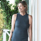 Women's Merinosilk Tank Dress Charcoal Long