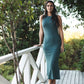 Women's Merinosilk Tank Dress Deep Sea Long