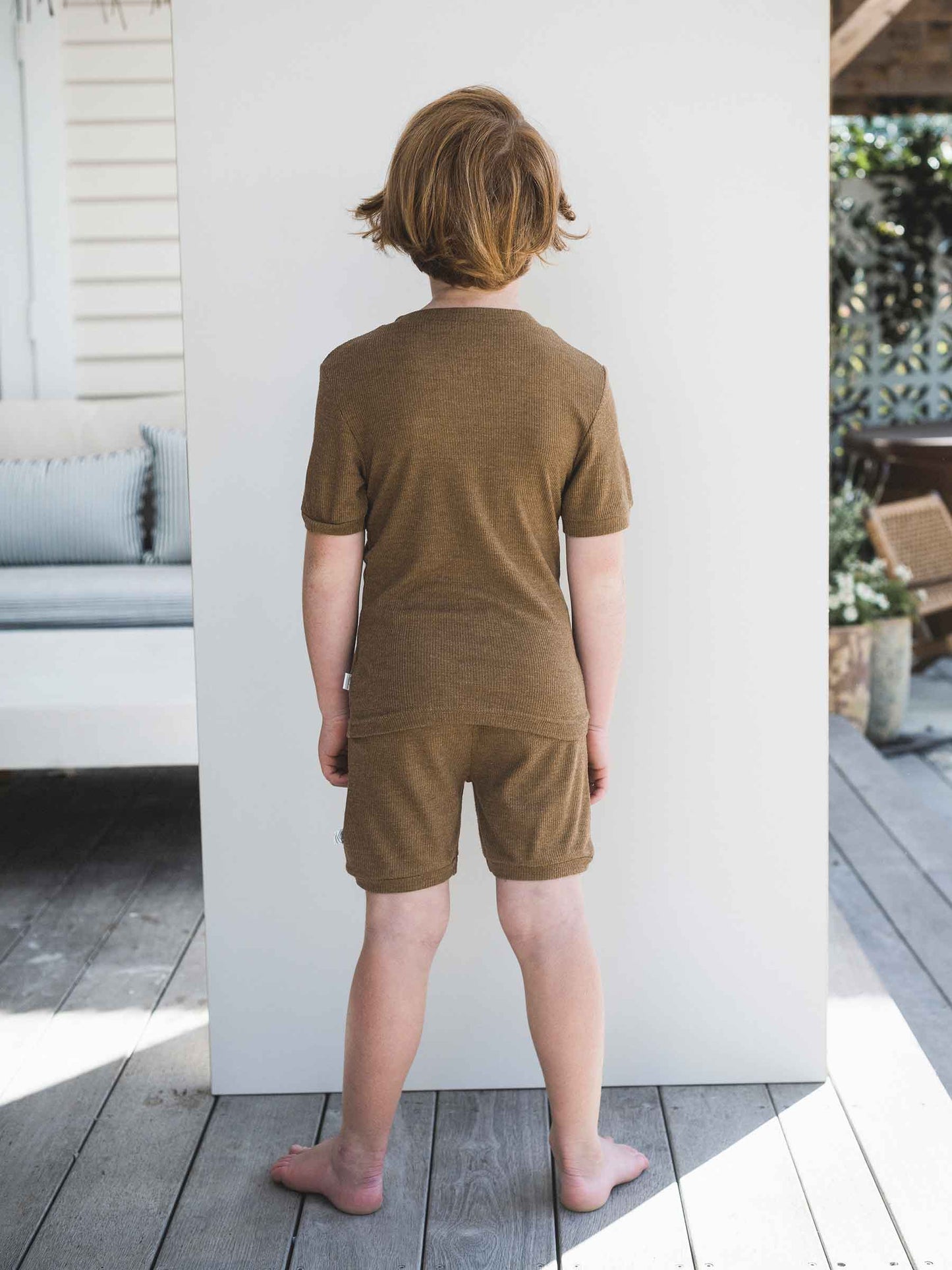 Child MerinoSilk Shortie Pajama Kelp