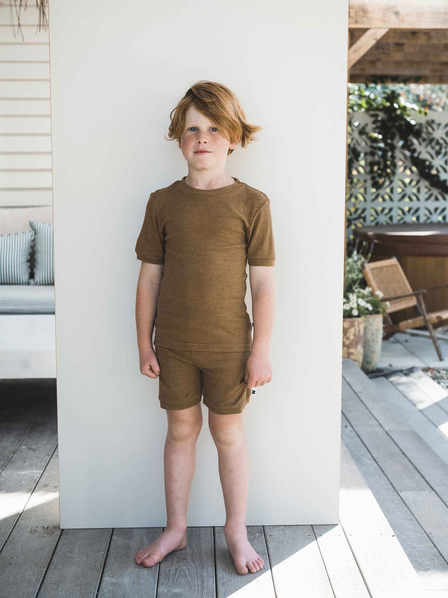 Child MerinoSilk Shortie Pajama Kelp