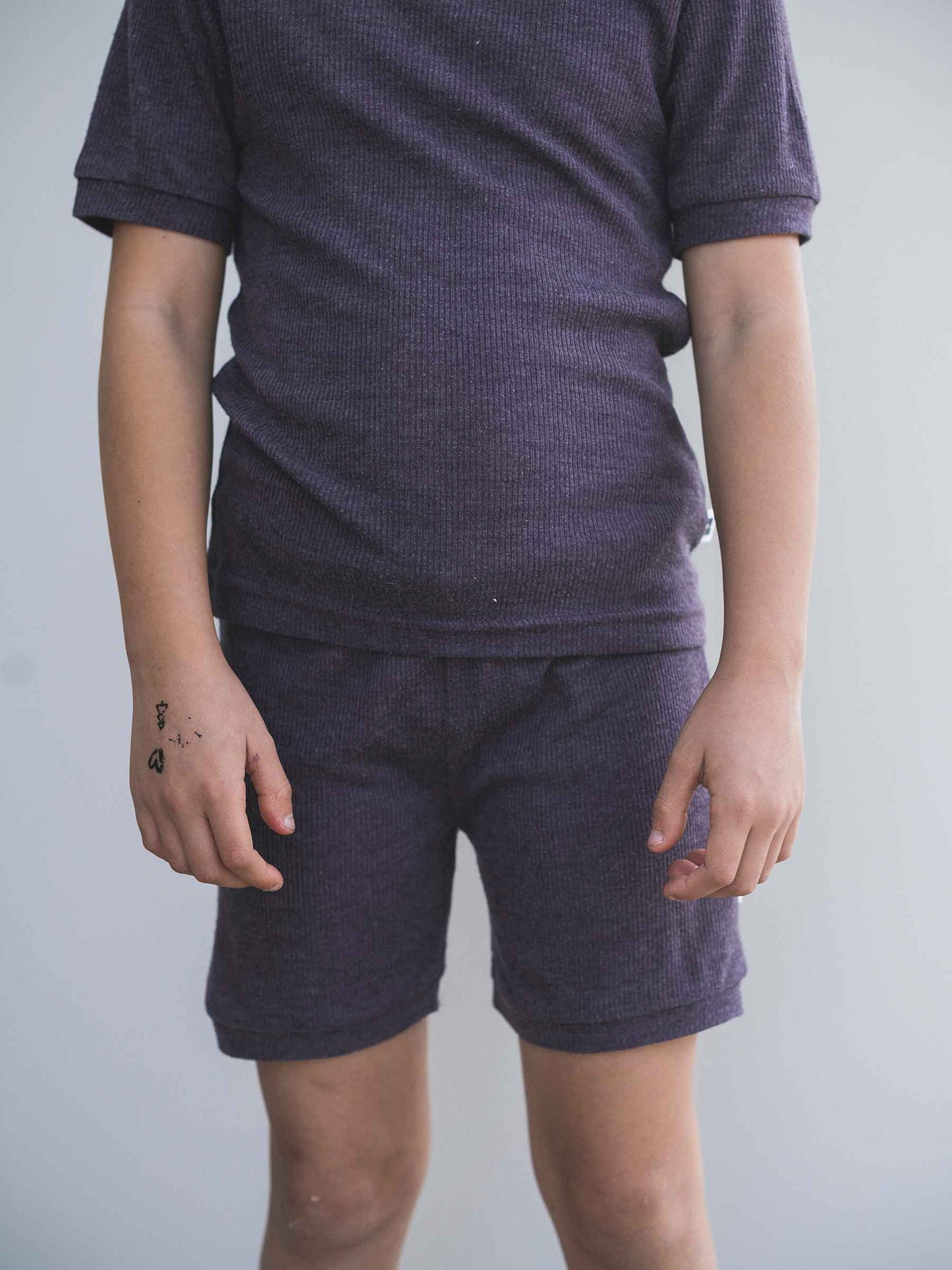 Child MerinoSilk Shortie Pajama Plum