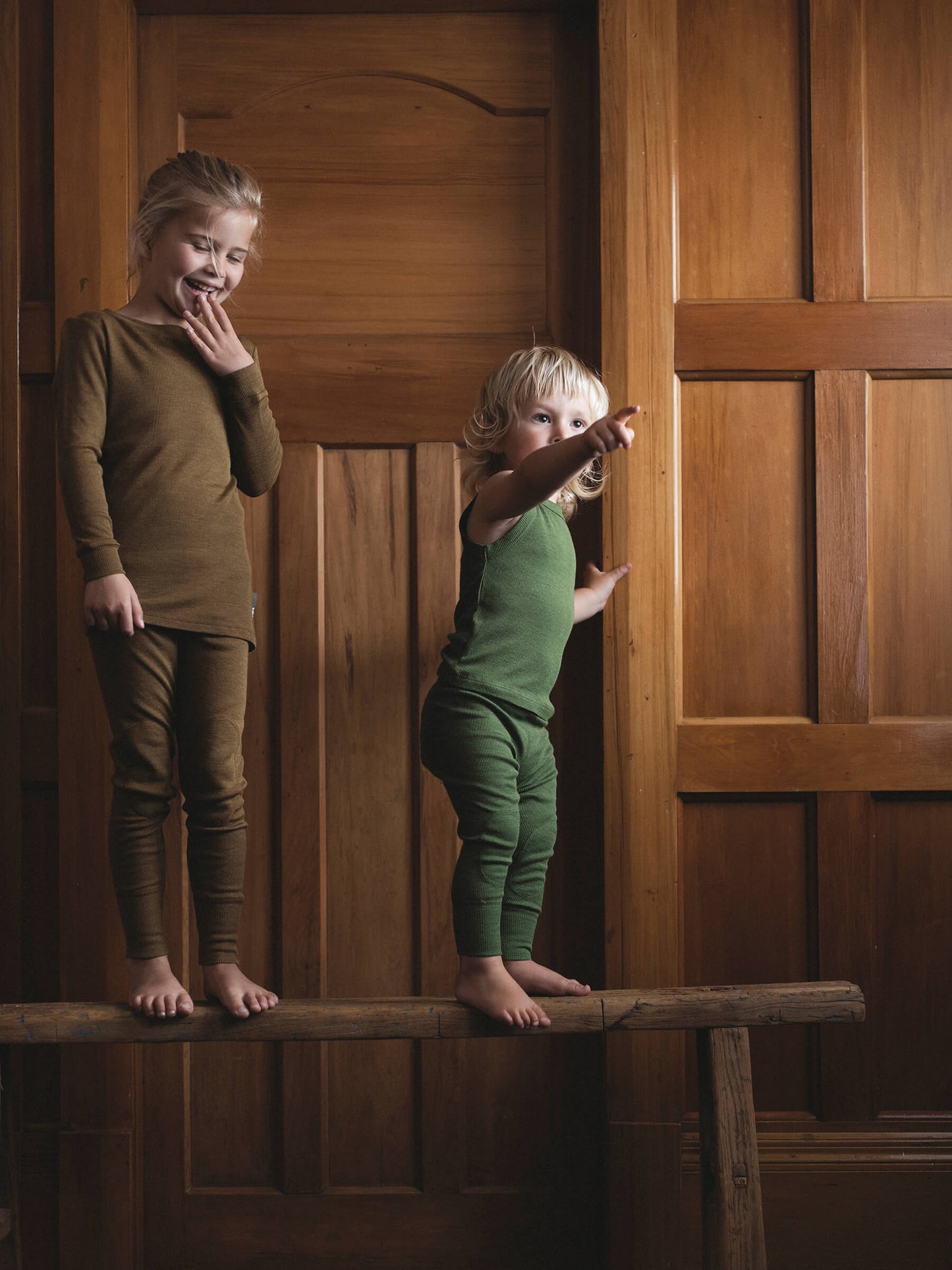 Child MerinoSilk Leggings Kelp