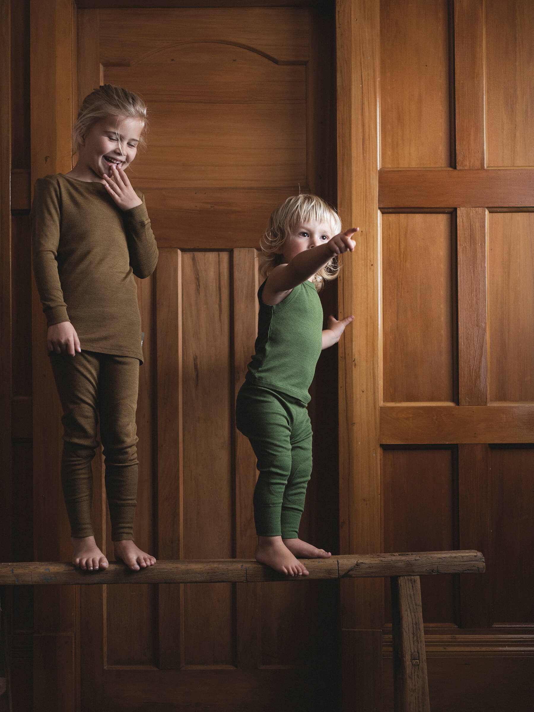 Child MerinoSilk Leggings Kelp