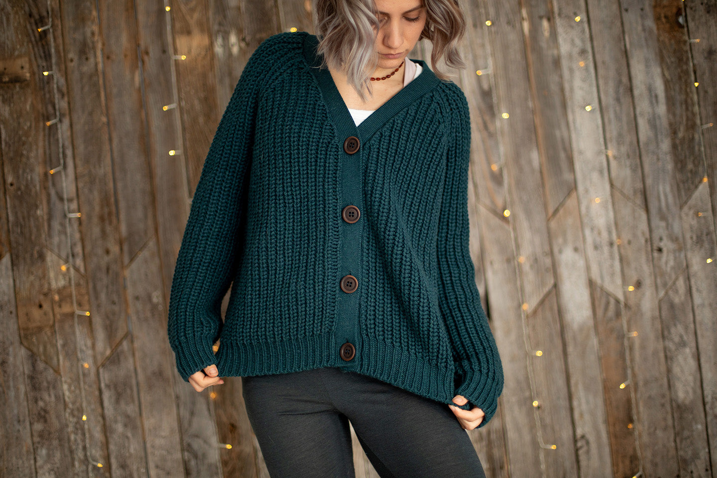 Adult's Bernard Cardigan Deep Sea