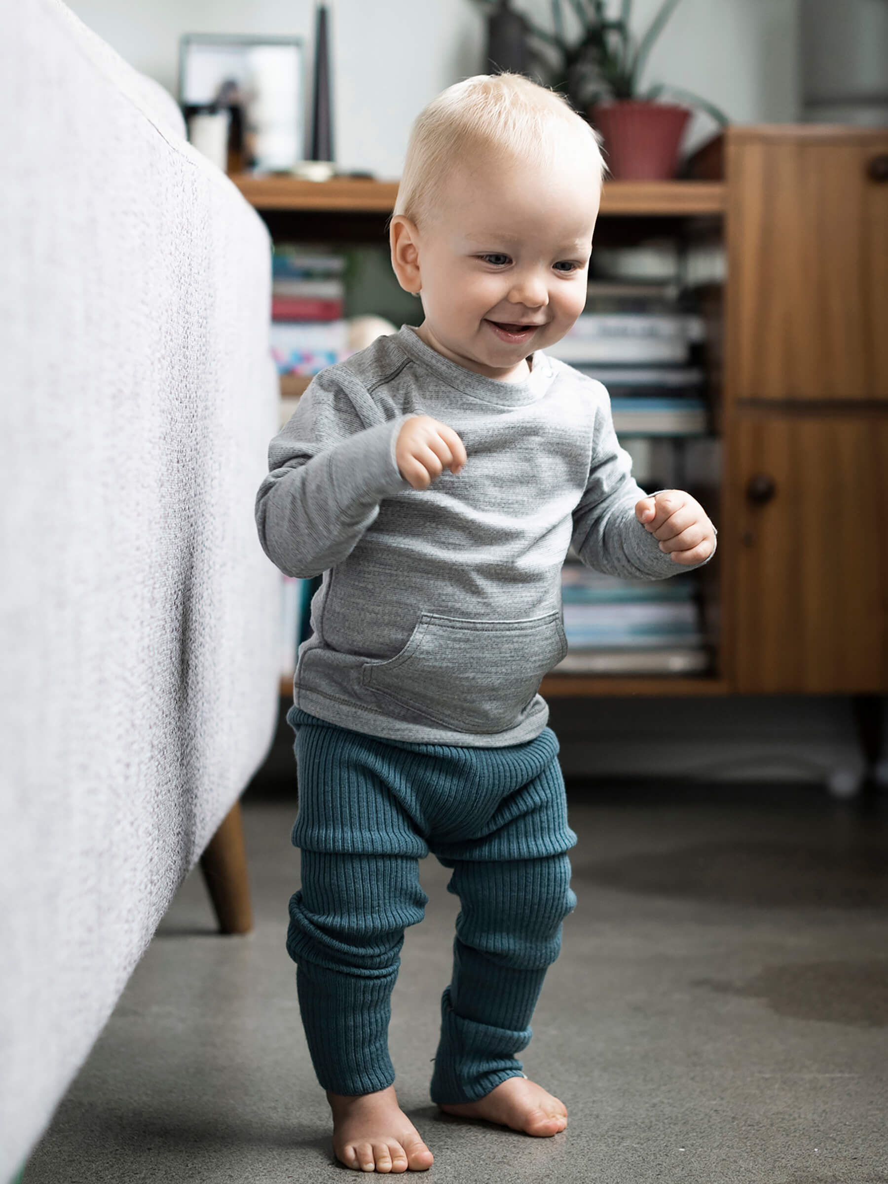 Knit Leggings Baby Deep Sea