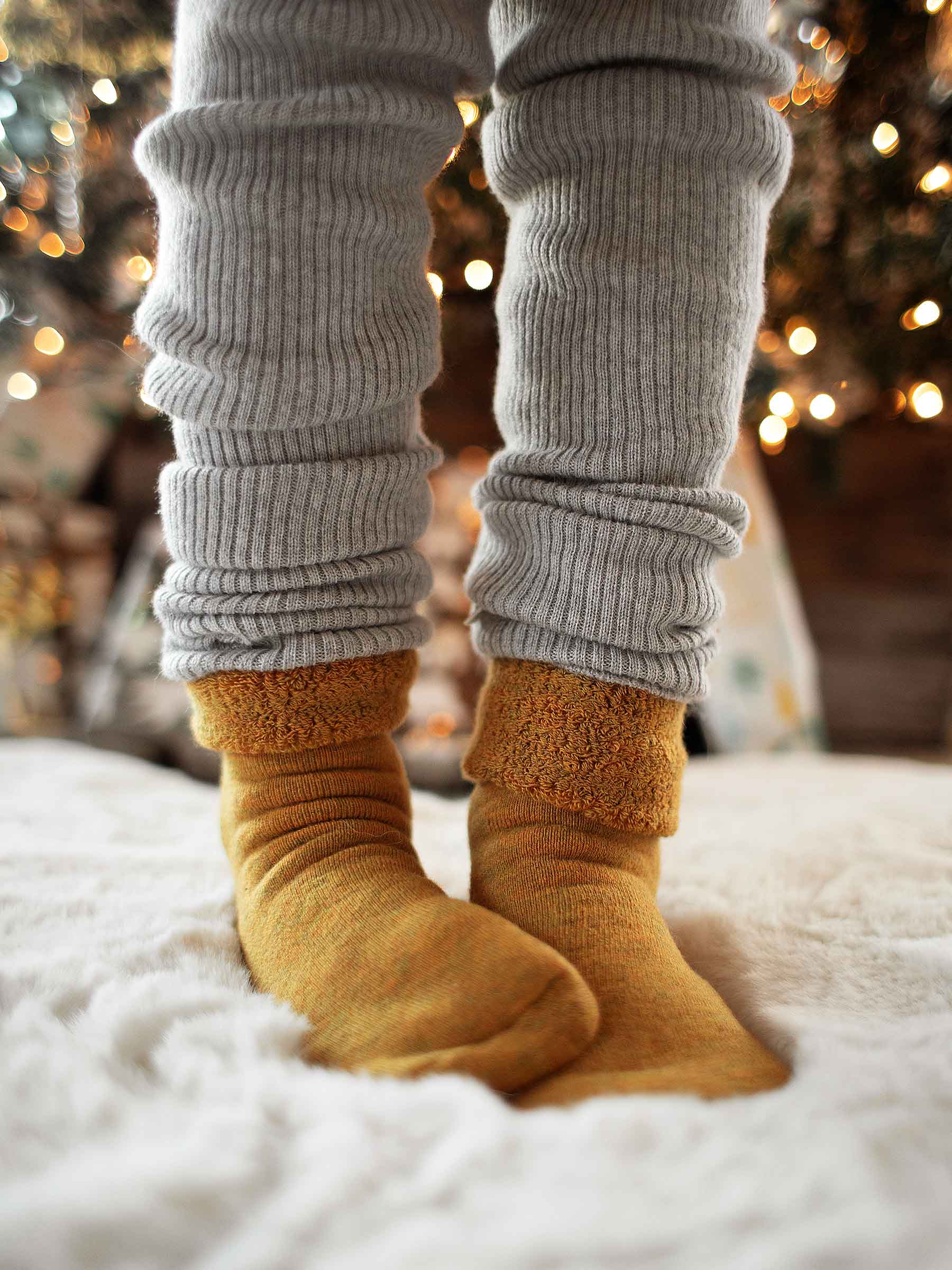 Merino Child Lounge Socks Ochre