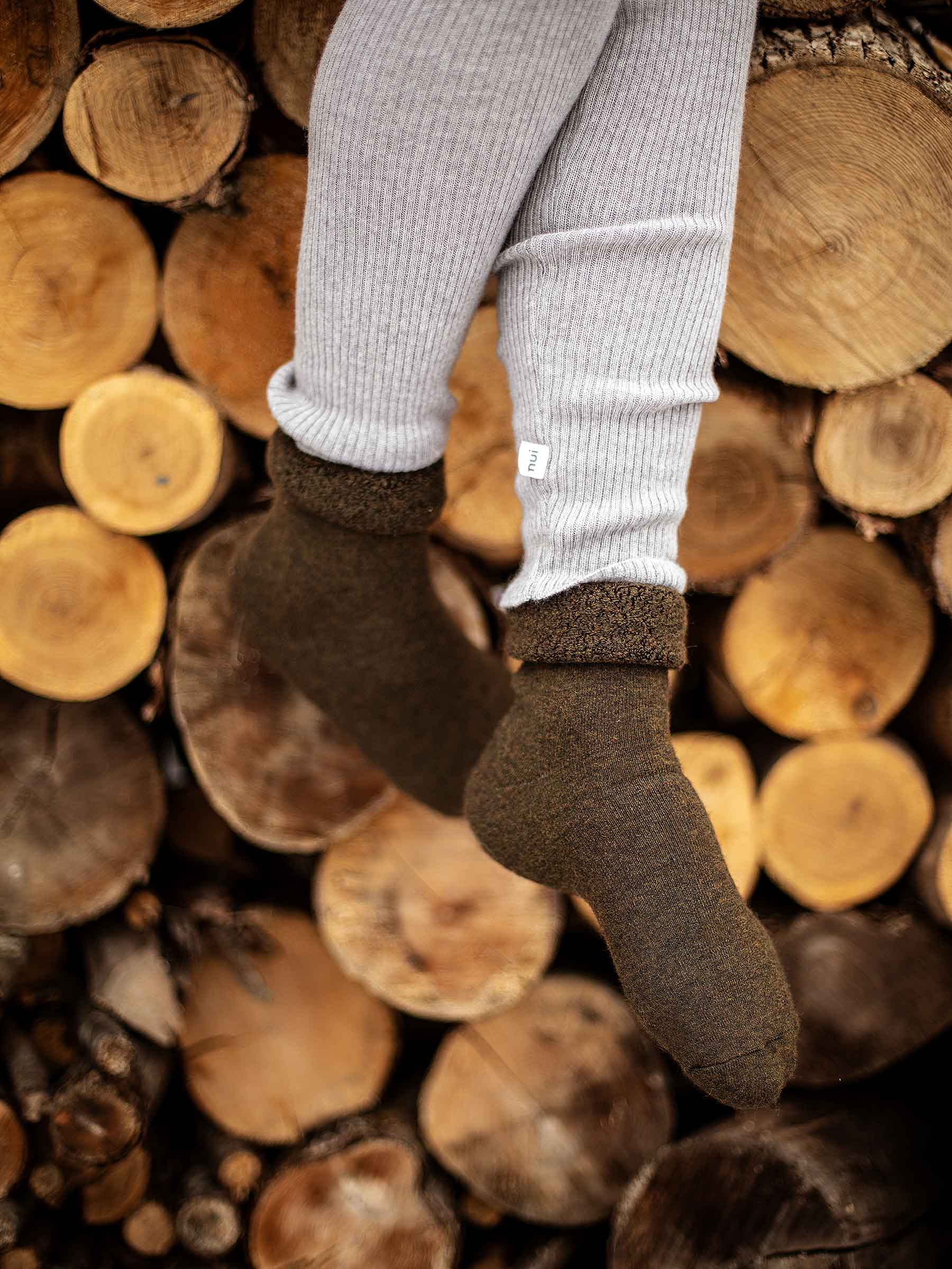 Merino Child Lounge Socks Olive