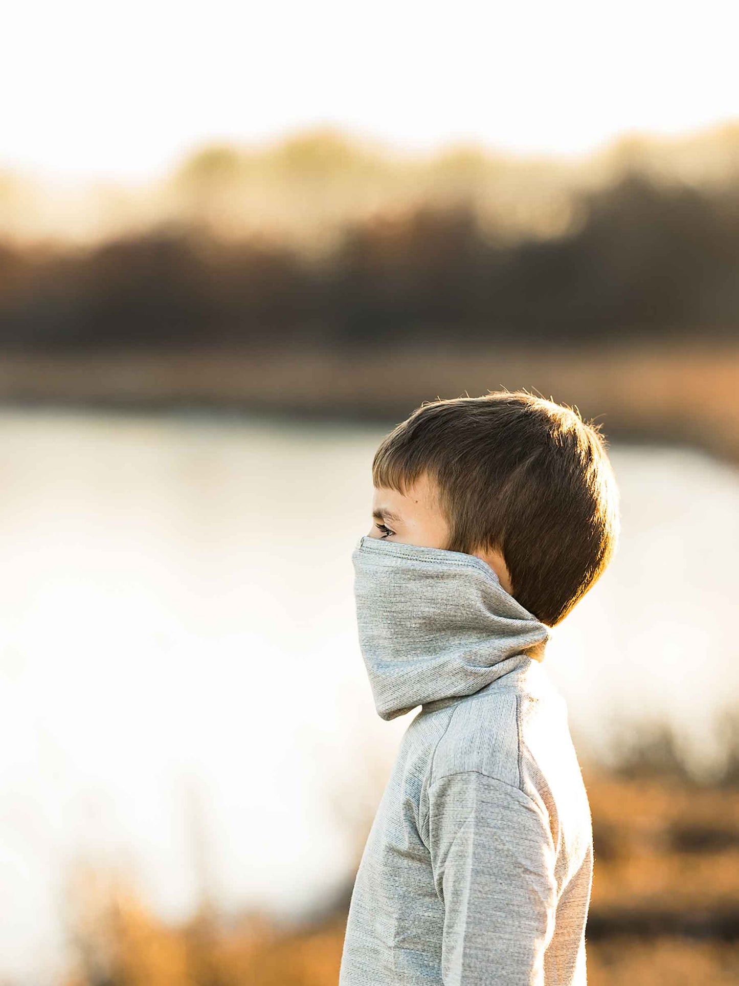 Child Merino Snood Silver