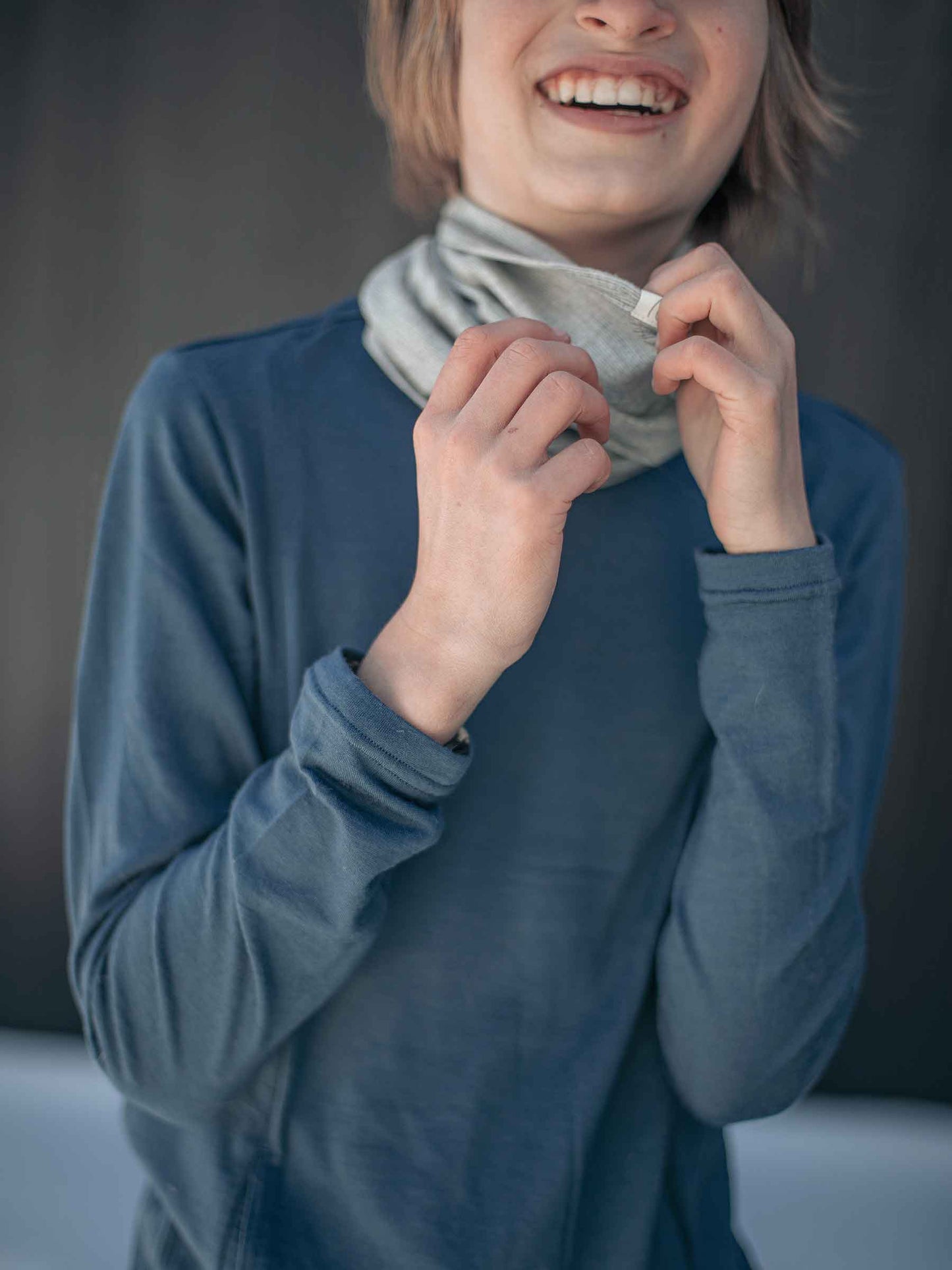 Child Merino Snood Silver